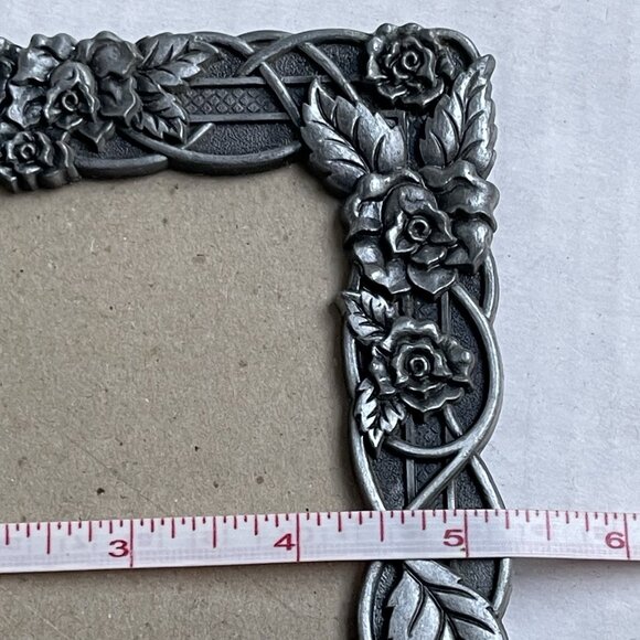 Metal Picture Frame Floral Ornate Free Standing Farmhouse Cottage Garden - Picture 4 of 5